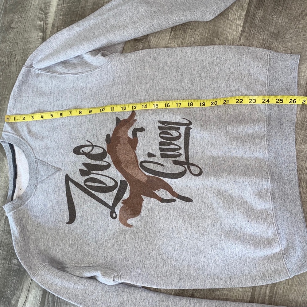 Zero Fox Given Sweatshirt Gray Pullover F*cks Top - Picture 5 of 5